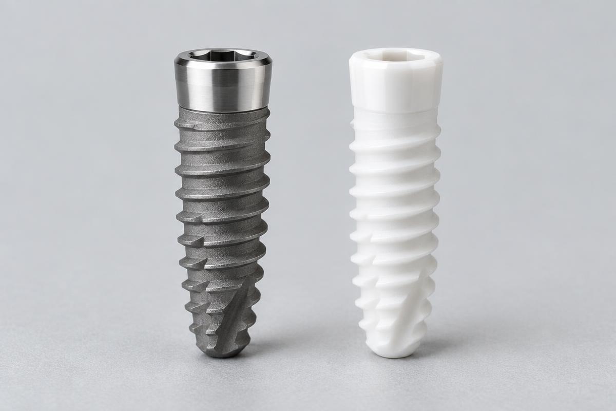 Impianti in titanio o zirconio: differenze e allergie — trattamenti dentali di implantologia nello studio dentistico DentalNet Care