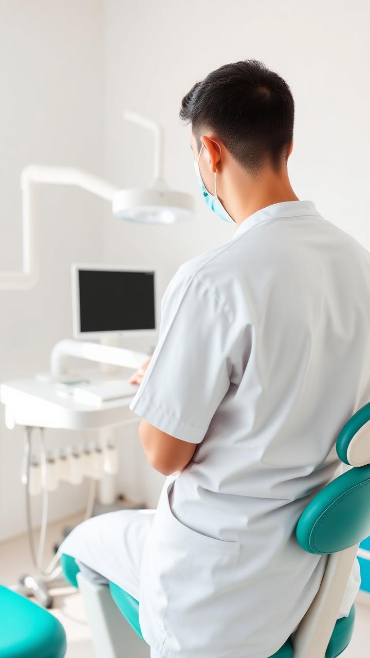 Odontoiatra al lavoro nel proprio studio partner DentalNet Care