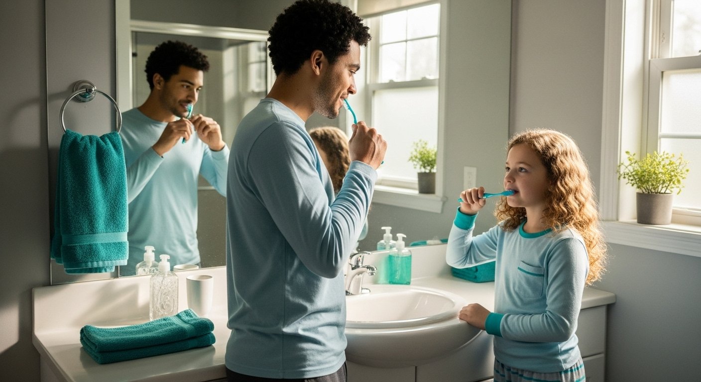 lavarsi i denti famiglia