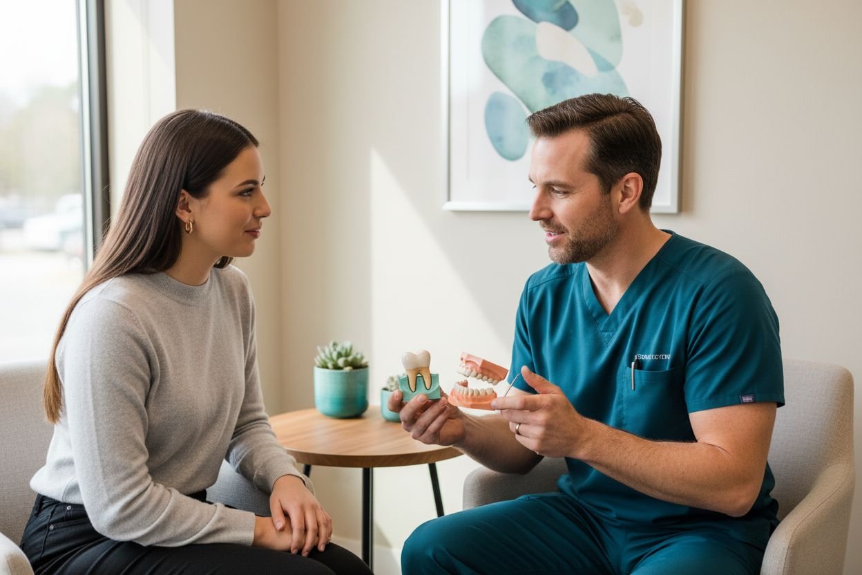 corone faccette dentista paziente